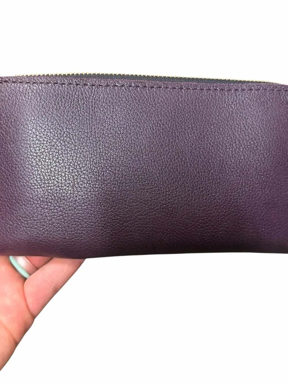Portland Leather Goods Plum Leather Zip Wallet